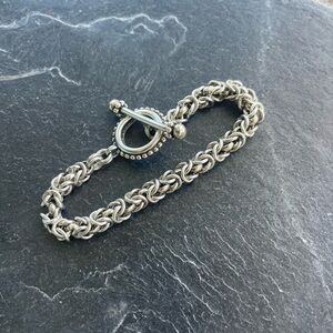 Stephen Dweck Sterling Silver 925 bryzantine toggle Bracelet 8”